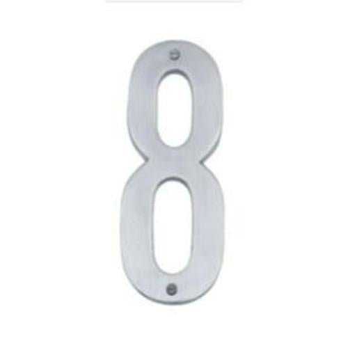 Modern Number 8 Satin Chrome 76mm