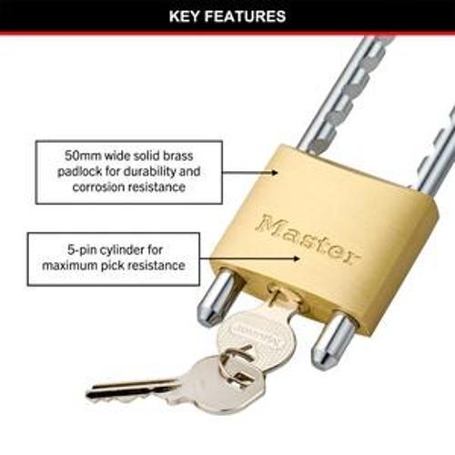 Padlock Brass Diamond Keyed - Master Lock 50mm