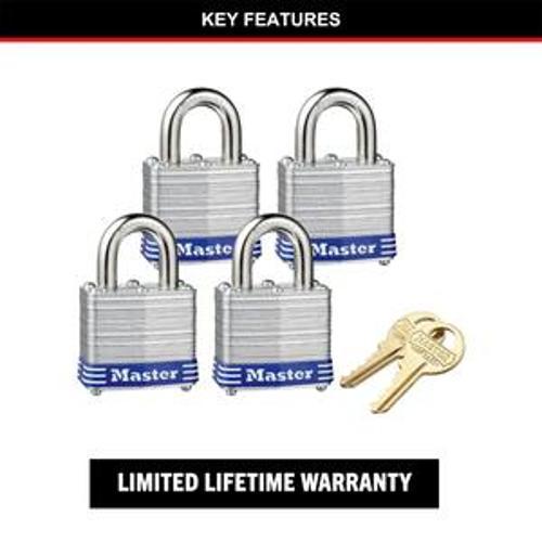 Pin Tumbler Keyed Padlock Laminated Steel - Master Lock 40mm