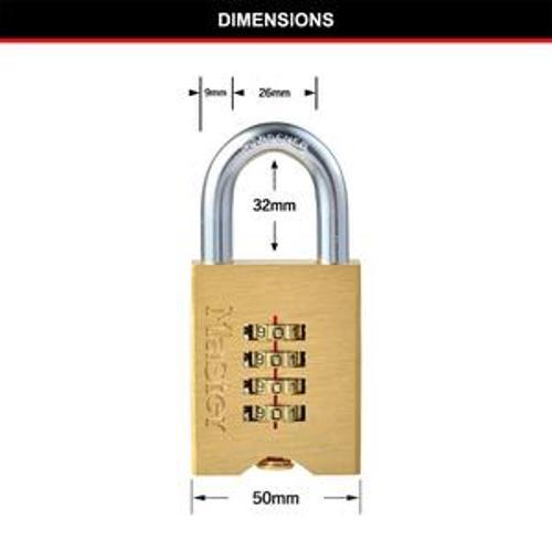 Padlock Combination Reset - Master Lock 50mm Solid Brass