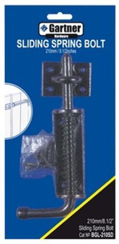 Spring Slide Bolt 210mm Black BGL-210SD - Gartner
