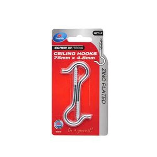 Ceiling Hook Zinc Plated 75 x - Zenith 4.8mm