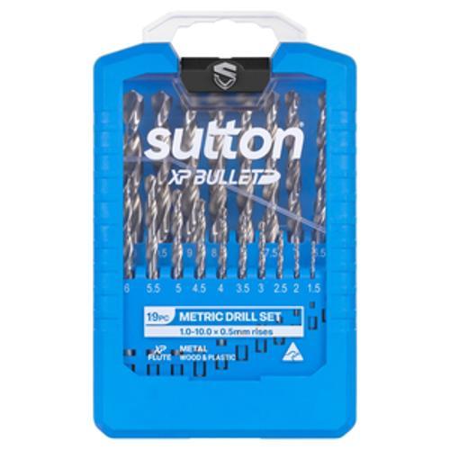 XP Bullet Jobber Drill Bit Set HSS 1-10mm 19 Piece - Sutton