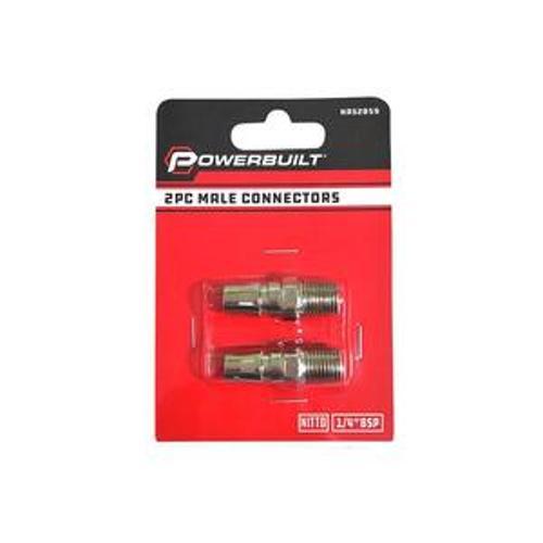 Male Connectors 2 Piece NITTO 1/4BSP - Powerbuilt