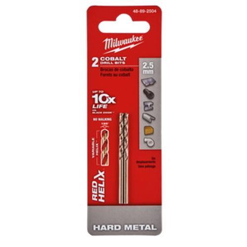 Red Helix Cobalt Drill Bit 2.5 x - Milwaukee 30mm 2 pack