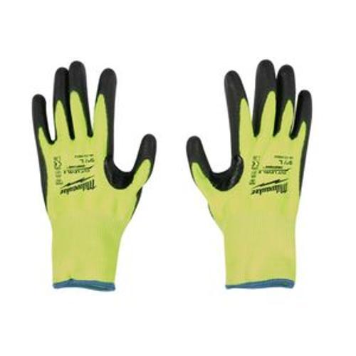 Hi-Vis Cut (B) PU Dipped Gloves- Milwaukee XXL