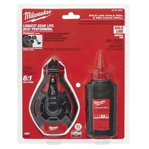 Bold Line Chalk Reel with Red Chalk Refill - Milwaukee 30m