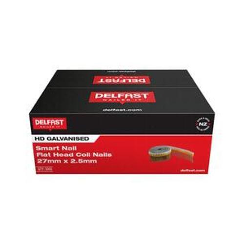 SmartNail Gasless Coil Nail - Delfast 27mm Ring Galvanised 3000 Box