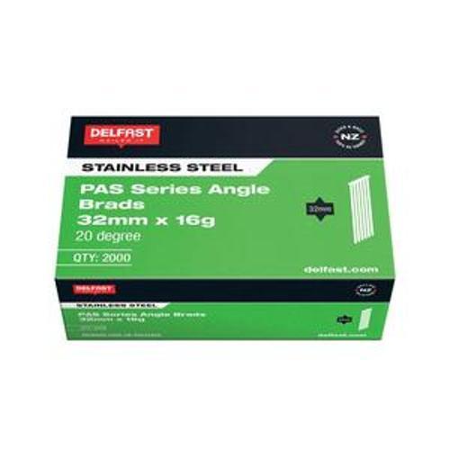 Gasless Angle Brad 32mm 16G Stainless Steel 2000 Box FB-PAS32ASS - Delfast