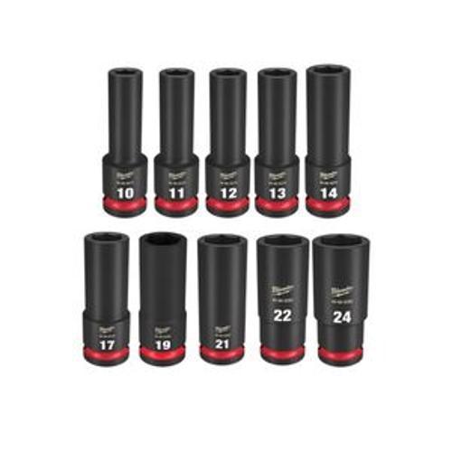 Shockwave Impact Socket Set 1/2 Inch Drive 10 Piece Metric Deep 6 Point