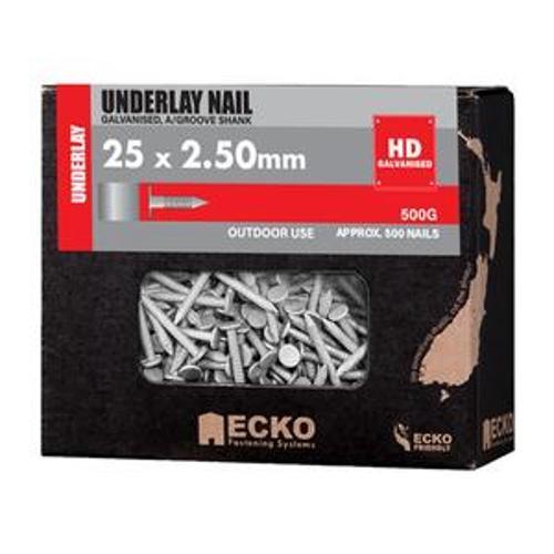 Nail Galvanised Underlay Annular Grooved 25 x - Ecko 2.50mm 500g
