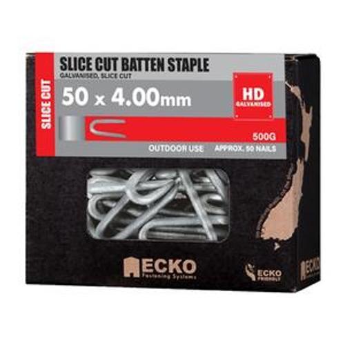 Staple Galvanised Slice - Ecko 50mm x 4.00mm 500g