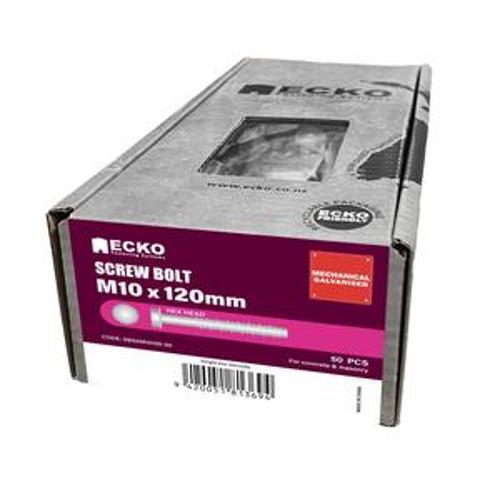 Hex Screw Bolt Galvanised M10 - Ecko 120mm Each