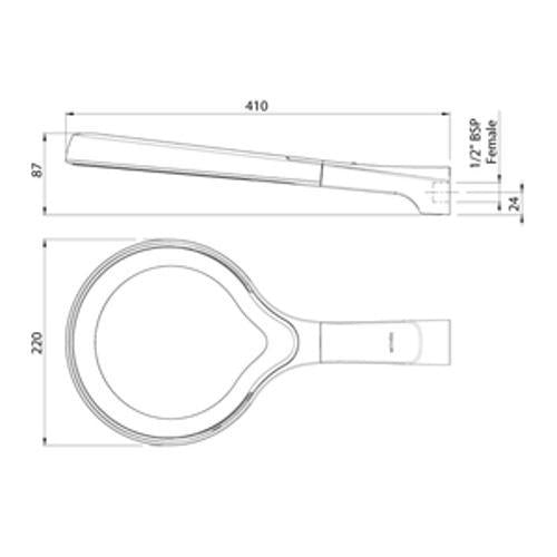 Aio Shower Aurajet Overhead Drencher Matte Black AOOSBK - Methven