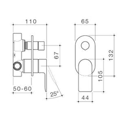 Urbane II Bath/Shower Mixer With Diverter Round Cover Plate Chrome 99656C
