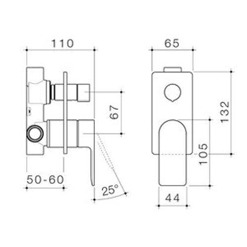 Urbane II Bath/Shower Mixer With Diverter Rectangular Cover Plate Brushed Nickel