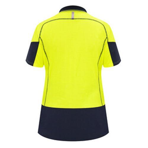 Polo Womens Day Only Lightweight 150GSM Quick-Dri Cotton Backed Yellow/Navy S10