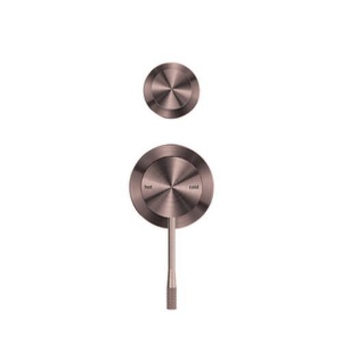Opal Shower Mixer With Diverter Separate Plate Brushed Bronze - Nero