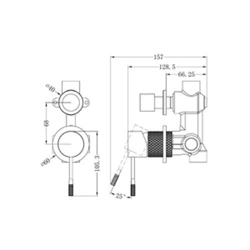 Opal Shower Mixer With Diverter Separate Plate Brushed Bronze - Nero