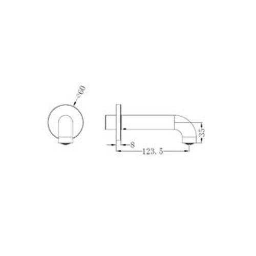 Mecca Basin/Bath Spout - Nero 120mm Graphite