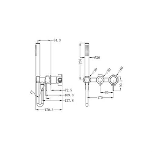 Mecca Shower System Separate Back Plate Gunmetal - Nero