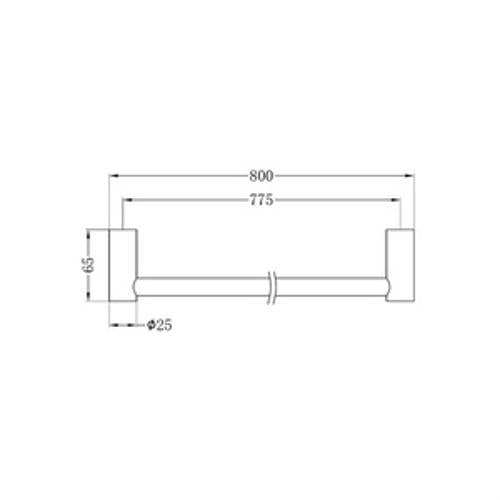 Mecca New Single Towel Rail - Nero 800mm Gun Metal