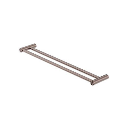 Mecca New Double Towel Rail - Nero 600mm Brushed Bronze