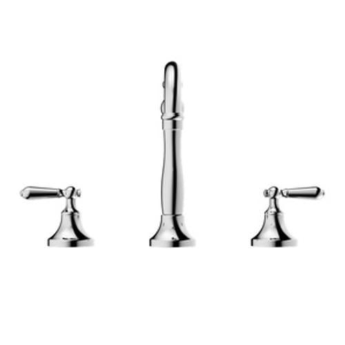 York Basin Tap Set Chrome With Metal Lever - Nero