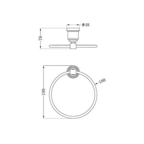 York Towel Ring Chrome - Nero