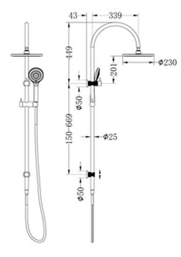 Opal Twin Shower With Air Shower Brushed Nickel - Nero