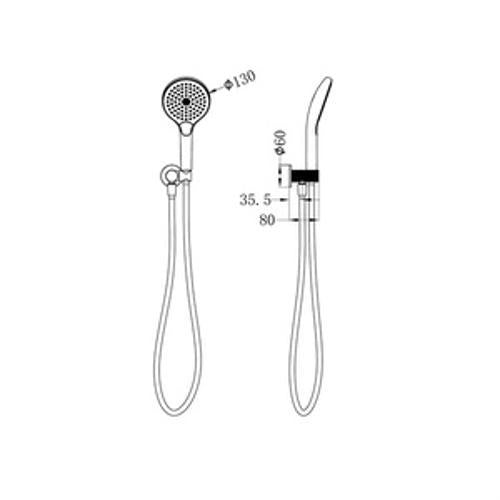 Opal Shower On Bracket With Air Shower II Brushed Nickel - Nero