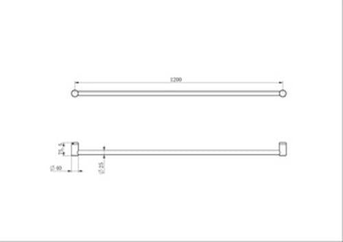 Mecca Care 25mm Grab Rail 1200mm Brushed Nickel - Nero