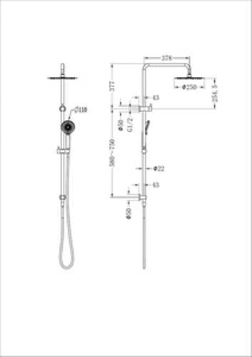 Round Project Twin Shower 4 Star Rating Brushed Nickel - Nero