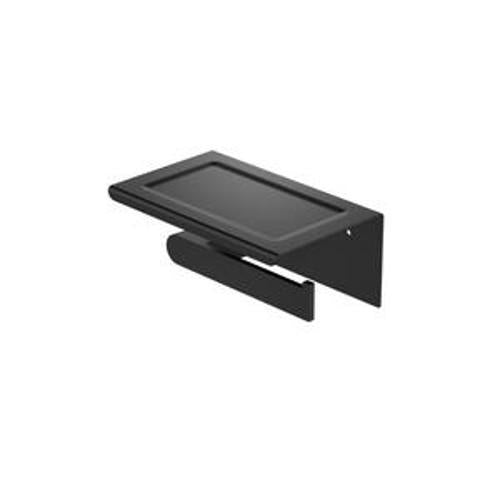 Bianca Toilet Roll Holder Matte Black With Phone Holder - Nero