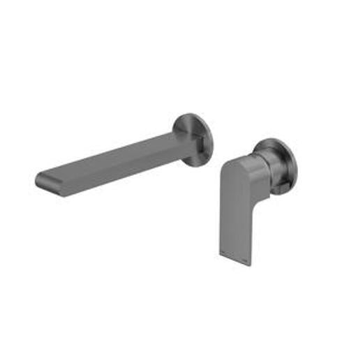 Bianca Wall Basin Bath Mixer Gun Metal Separate Back Plate - Nero 187mm