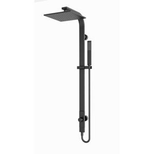 Astra Rain Square Twin Shower Matte Black Single Hose - Nero