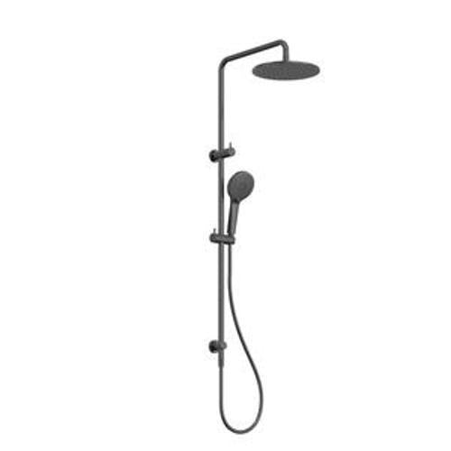 Round Twin Shower Gun Metal - Nero
