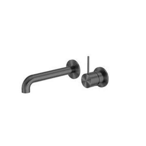 Mecca Wall Basin Bath Mixer Gun Metal Separate Back Plate Handle Up - Nero 160mm