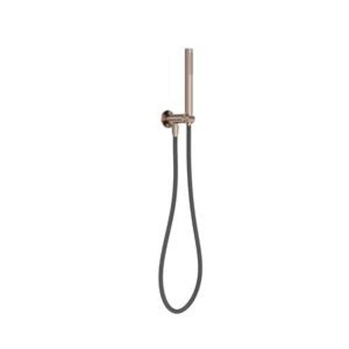 Zen Shower On Bracket SS316L Brushed Bronze With Outdoor Shower Hose - Nero