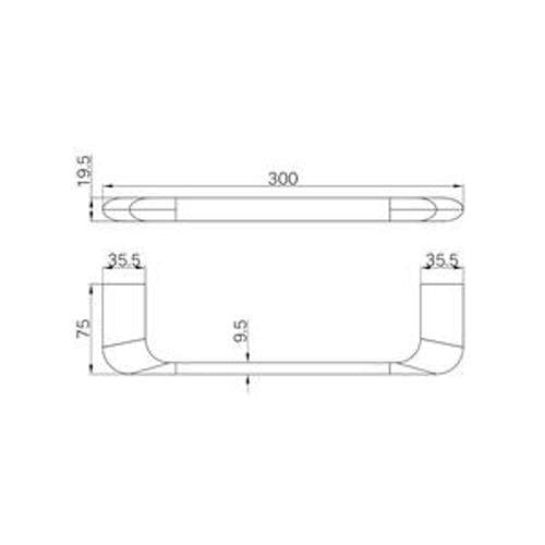 Elgin Hand Towel Rail Gun Metal - Nero