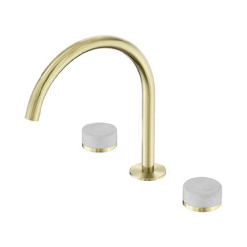 Serenity Bath/Kitchen Set Arc Spout With Carrara Handle Brushed Gold - Nero
