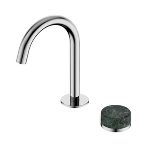 Serenity Progressive Basin Mixer Arc Spout With Verde Alpi Handle Chrome - Nero