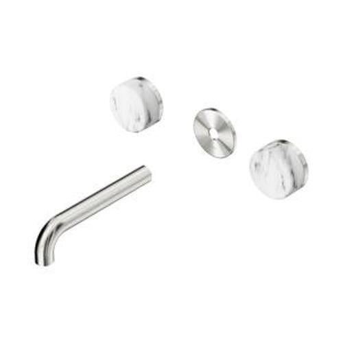 Serenity Wall Basin Set 160mm Spout With Arabescato Corchia Handle Trim Kit Only