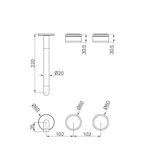 Serenity Wall Basin Set 220mm Offset Spout With Arabescato Corchia Handle Trim