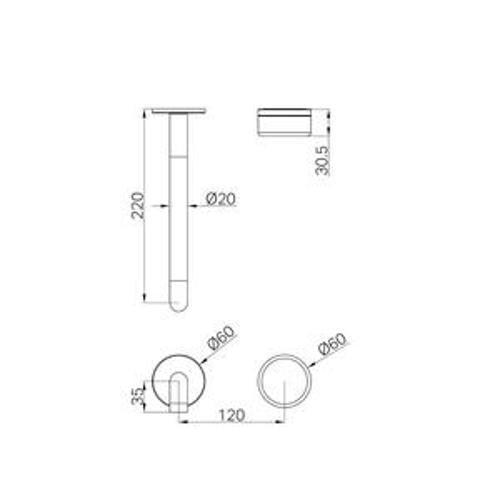Serenity Progressive Wall Basin Mixer 220mm Spout With Verde Alpi Handle Trim