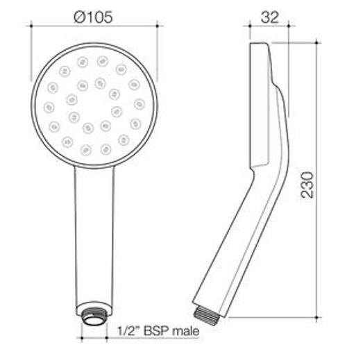 Maku MK2 Satinjet Handset Chrome - Methven