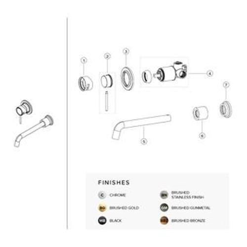 Tate Wall Mounted Basin Bath Mixer Custom - Felton