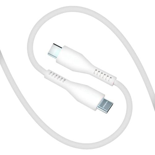 MICRODIA FRUITYWIRE LIQUID SILICON PD100W 2.6M USB-C TO USB-C CABLE - PEARL WHIT