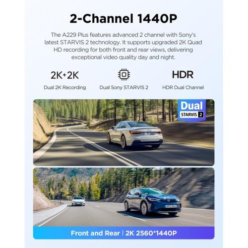 VIOFO DASHCAM A229DUO-G 2K 1440P + 2K 5GHZ WIFI + GPS