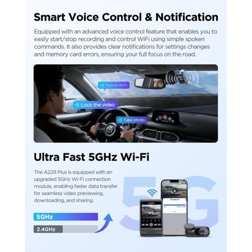 VIOFO DASHCAM A229DUO-G 2K 1440P + 2K 5GHZ WIFI + GPS
